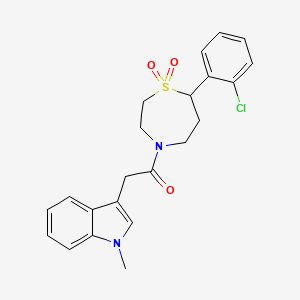 1-(7-(2-chlorophenyl)-1,1-dioxido-1,4-thiazepan-4-yl)-2-(1-methyl-1H-indol-3-yl)ethanone