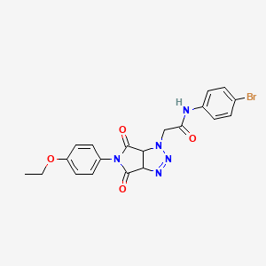 molecular formula C20H18BrN5O4 B2727253 N-(4-bromophenyl)-2-[5-(4-ethoxyphenyl)-4,6-dioxo-1H,3aH,4H,5H,6H,6aH-pyrrolo[3,4-d][1,2,3]triazol-1-yl]acetamide CAS No. 1052615-65-2