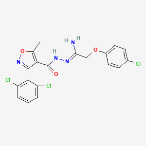molecular formula C19H15Cl3N4O3 B2727258 N'-[2-(4-chlorophenoxy)ethanimidoyl]-3-(2,6-dichlorophenyl)-5-methyl-1,2-oxazole-4-carbohydrazide CAS No. 338405-57-5