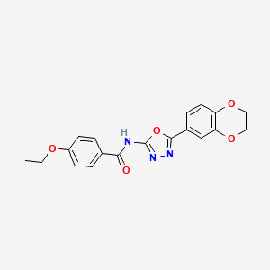 molecular formula C19H17N3O5 B2727265 N-[5-(2,3-dihydro-1,4-benzodioxin-6-yl)-1,3,4-oxadiazol-2-yl]-4-ethoxybenzamide CAS No. 887872-92-6