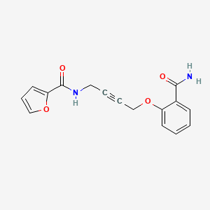 molecular formula C16H14N2O4 B2727284 N-(4-(2-carbamoylphenoxy)but-2-yn-1-yl)furan-2-carboxamide CAS No. 1421449-25-3