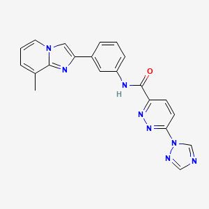 molecular formula C21H16N8O B2727303 N-(3-(8-methylimidazo[1,2-a]pyridin-2-yl)phenyl)-6-(1H-1,2,4-triazol-1-yl)pyridazine-3-carboxamide CAS No. 1448056-39-0