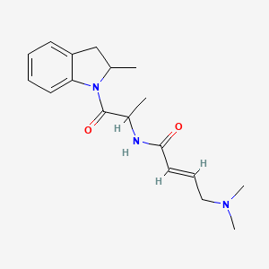 molecular formula C18H25N3O2 B2727316 (E)-4-(Dimethylamino)-N-[1-(2-methyl-2,3-dihydroindol-1-yl)-1-oxopropan-2-yl]but-2-enamide CAS No. 2411326-76-4