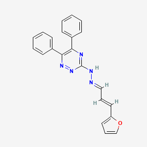 3-((E)-2-((E)-3-(furan-2-yl)allylidene)hydrazinyl)-5,6-diphenyl-1,2,4-triazine