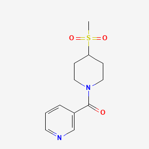 molecular formula C12H16N2O3S B2727336 (4-(Methylsulfonyl)piperidin-1-yl)(pyridin-3-yl)methanone CAS No. 1448038-25-2