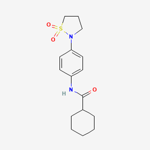 N-(4-(1,1-dioxidoisothiazolidin-2-yl)phenyl)cyclohexanecarboxamide