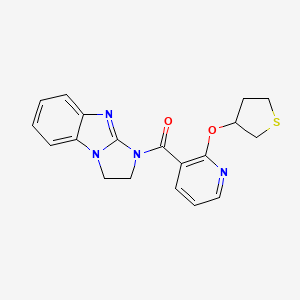 (2,3-dihydro-1H-benzo[d]imidazo[1,2-a]imidazol-1-yl)(2-((tetrahydrothiophen-3-yl)oxy)pyridin-3-yl)methanone