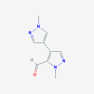 2-Methyl-4-(1-methylpyrazol-4-yl)pyrazole-3-carbaldehyde