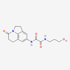 molecular formula C16H19N3O4 B2727352 N-(3-hydroxypropyl)-N'-{11-oxo-1-azatricyclo[6.3.1.0^{4,12}]dodeca-4(12),5,7-trien-6-yl}ethanediamide CAS No. 898435-51-3