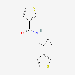 molecular formula C13H13NOS2 B2727358 N-{[1-(thiophen-3-yl)cyclopropyl]methyl}thiophene-3-carboxamide CAS No. 2415463-05-5