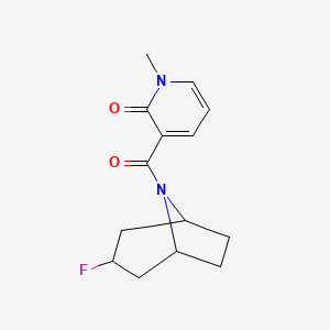 molecular formula C14H17FN2O2 B2727368 3-{3-Fluoro-8-azabicyclo[3.2.1]octane-8-carbonyl}-1-methyl-1,2-dihydropyridin-2-one CAS No. 2309232-48-0