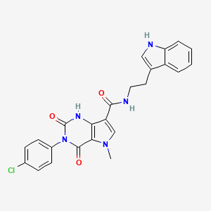 molecular formula C24H20ClN5O3 B2727374 N-(2-(1H-indol-3-yl)ethyl)-3-(4-chlorophenyl)-5-methyl-2,4-dioxo-2,3,4,5-tetrahydro-1H-pyrrolo[3,2-d]pyrimidine-7-carboxamide CAS No. 921576-31-0