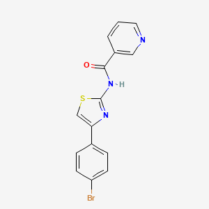 molecular formula C15H10BrN3OS B2727458 N-(4-(4-bromophenyl)thiazol-2-yl)nicotinamide CAS No. 309293-36-5
