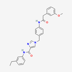 molecular formula C28H28N4O3 B2727466 N-(3-ethylphenyl)-1-(4-(2-(3-methoxyphenyl)acetamido)benzyl)-1H-imidazole-4-carboxamide CAS No. 1251678-29-1