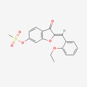 B2727482 (Z)-2-(2-ethoxybenzylidene)-3-oxo-2,3-dihydrobenzofuran-6-yl methanesulfonate CAS No. 623122-63-4