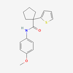 molecular formula C17H19NO2S B2727517 N-(4-methoxyphenyl)-1-(thiophen-2-yl)cyclopentane-1-carboxamide CAS No. 1049574-24-4