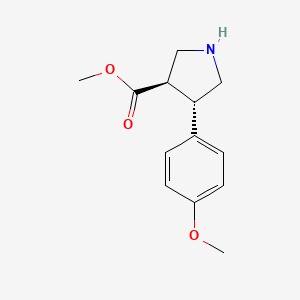 molecular formula C13H17NO3 B2727542 Trans-methyl 4-(4-methoxyphenyl)pyrrolidine-3-carboxylate CAS No. 1187933-27-2