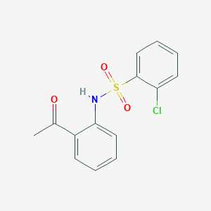 molecular formula C14H12ClNO3S B2727565 N-(2-acetylphenyl)-2-chlorobenzenesulfonamide CAS No. 303152-42-3
