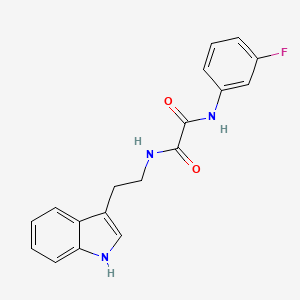 molecular formula C18H16FN3O2 B2727568 N'-(3-fluorophenyl)-N-[2-(1H-indol-3-yl)ethyl]ethanediamide CAS No. 823208-21-5