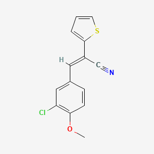 molecular formula C14H10ClNOS B2727587 (2E)-3-(3-chloro-4-methoxyphenyl)-2-(thiophen-2-yl)prop-2-enenitrile CAS No. 900019-72-9