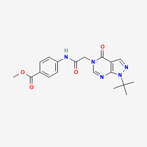 molecular formula C19H21N5O4 B2727605 methyl 4-(2-{1-tert-butyl-4-oxo-1H,4H,5H-pyrazolo[3,4-d]pyrimidin-5-yl}acetamido)benzoate CAS No. 863448-00-4