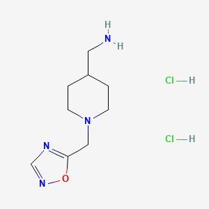 [1-(1,2,4-Oxadiazol-5-ylmethyl)piperidin-4-yl]methanamine;dihydrochloride