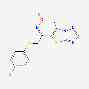 (NZ)-N-[2-(4-chlorophenyl)sulfanyl-1-(6-methyl-[1,3]thiazolo[3,2-b][1,2,4]triazol-5-yl)ethylidene]hydroxylamine