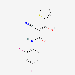 (Z)-3-(2,4-difluoroanilino)-3-hydroxy-2-(2-thienylcarbonyl)-2-propenenitrile