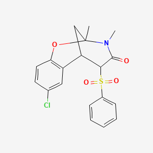 12-(Benzenesulfonyl)-4-chloro-9,10-dimethyl-8-oxa-10-azatricyclo[7.3.1.0^{2,7}]trideca-2,4,6-trien-11-one