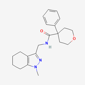 molecular formula C21H27N3O2 B2727664 N-[(1-methyl-4,5,6,7-tetrahydro-1H-indazol-3-yl)methyl]-4-phenyloxane-4-carboxamide CAS No. 1448059-95-7