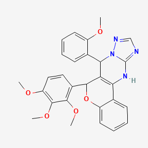 7-(2-methoxyphenyl)-6-(2,3,4-trimethoxyphenyl)-7,12-dihydro-6H-chromeno[4,3-d][1,2,4]triazolo[1,5-a]pyrimidine