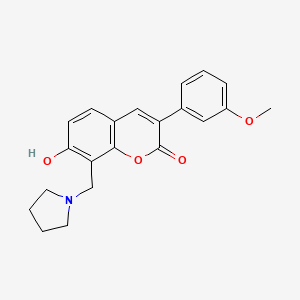 7-hydroxy-3-(3-methoxyphenyl)-8-(pyrrolidin-1-ylmethyl)-2H-chromen-2-one