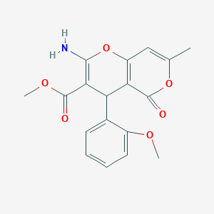 Methyl 2-amino-4-(2-methoxyphenyl)-7-methyl-5-oxo-4,5-dihydropyrano[4,3-b]pyran-3-carboxylate
