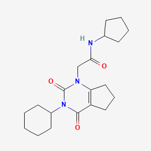 2-(3-cyclohexyl-2,4-dioxo-2,3,4,5,6,7-hexahydro-1H-cyclopenta[d]pyrimidin-1-yl)-N-cyclopentylacetamide