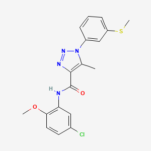 molecular formula C18H17ClN4O2S B2727721 N-(5-CHLORO-2-METHOXYPHENYL)-5-METHYL-1-[3-(METHYLSULFANYL)PHENYL]-1H-1,2,3-TRIAZOLE-4-CARBOXAMIDE CAS No. 895647-86-6