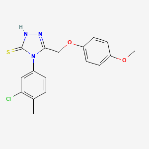 molecular formula C17H16ClN3O2S B2727734 4-(3-chloro-4-methylphenyl)-5-[(4-methoxyphenoxy)methyl]-4H-1,2,4-triazole-3-thiol CAS No. 723332-63-6