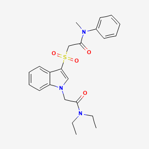 2-((1-(2-(diethylamino)-2-oxoethyl)-1H-indol-3-yl)sulfonyl)-N-methyl-N-phenylacetamide