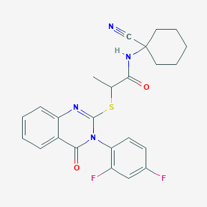 N-(1-cyanocyclohexyl)-2-[3-(2,4-difluorophenyl)-4-oxoquinazolin-2-yl]sulfanylpropanamide