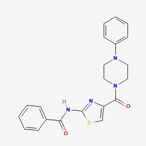 molecular formula C21H20N4O2S B2727751 N-(4-(4-phenylpiperazine-1-carbonyl)thiazol-2-yl)benzamide CAS No. 941970-42-9