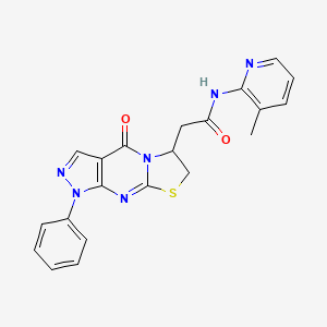 N-(3-methylpyridin-2-yl)-2-(4-oxo-1-phenyl-1,4,6,7-tetrahydropyrazolo[3,4-d]thiazolo[3,2-a]pyrimidin-6-yl)acetamide