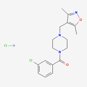 (3-Chlorophenyl)(4-((3,5-dimethylisoxazol-4-yl)methyl)piperazin-1-yl)methanone hydrochloride