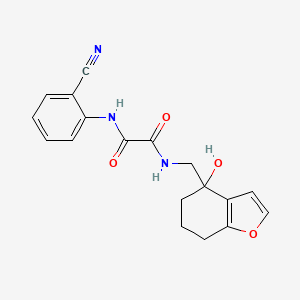 molecular formula C18H17N3O4 B2727764 N1-(2-cyanophenyl)-N2-((4-hydroxy-4,5,6,7-tetrahydrobenzofuran-4-yl)methyl)oxalamide CAS No. 2320472-88-4