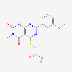 2-[7-(3-Methoxyphenyl)-1,3-dimethyl-2,4-dioxopyrimido[4,5-d]pyrimidin-5-yl]sulfanylacetic acid