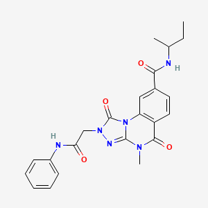 molecular formula C23H24N6O4 B2727767 N-(butan-2-yl)-4-methyl-1,5-dioxo-2-[(phenylcarbamoyl)methyl]-1H,2H,4H,5H-[1,2,4]triazolo[4,3-a]quinazoline-8-carboxamide CAS No. 1207058-75-0