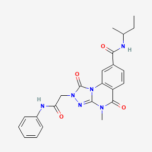 molecular formula C23H24N6O4 B2727767 2-(2-anilino-2-oxoethyl)-N-(sec-butyl)-4-methyl-1,5-dioxo-1,2,4,5-tetrahydro[1,2,4]triazolo[4,3-a]quinazoline-8-carboxamide CAS No. 1207058-75-0