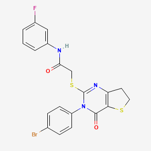 2-[[3-(4-bromophenyl)-4-oxo-6,7-dihydrothieno[3,2-d]pyrimidin-2-yl]sulfanyl]-N-(3-fluorophenyl)acetamide
