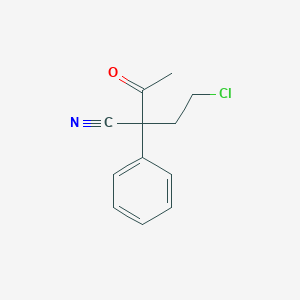 molecular formula C12H12ClNO B2727769 2-(2-Chloroethyl)-3-oxo-2-phenylbutanenitrile CAS No. 1547772-73-5
