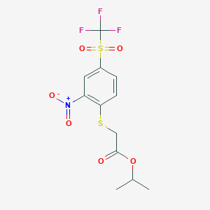Isopropyl 2-((2-nitro-4-((trifluoromethyl)sulfonyl)phenyl)thio)acetate