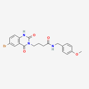 molecular formula C20H20BrN3O4 B2727773 4-(6-bromo-2,4-dioxo-1,2-dihydroquinazolin-3(4H)-yl)-N-(4-methoxybenzyl)butanamide CAS No. 892285-52-8