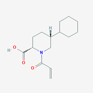 molecular formula C15H23NO3 B2727780 (2S,5R)-5-Cyclohexyl-1-prop-2-enoylpiperidine-2-carboxylic acid CAS No. 2567488-83-7